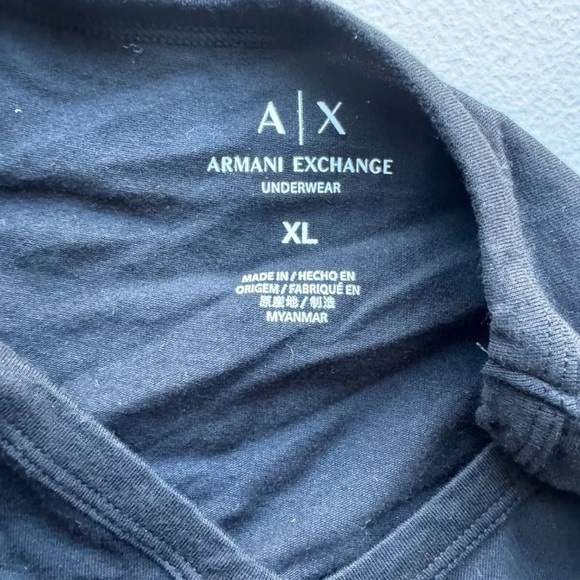ARMANI EXCHANGE Black Short Sleeve Slim Fit T-shirt Size XL - Picture 4 of 5